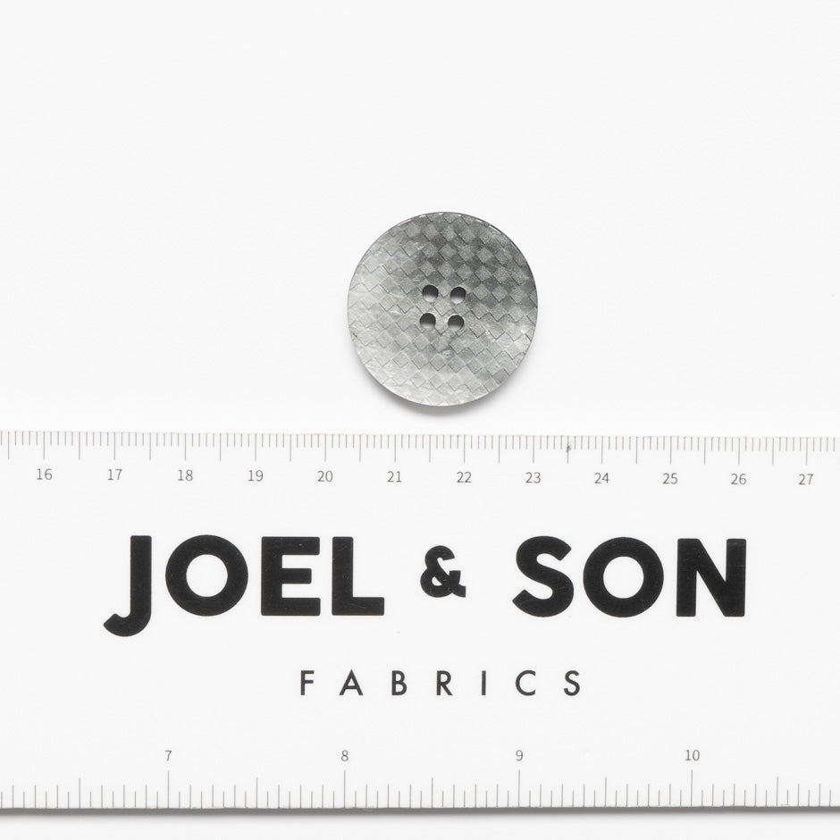 Large Grey 'Checkered' Round Button