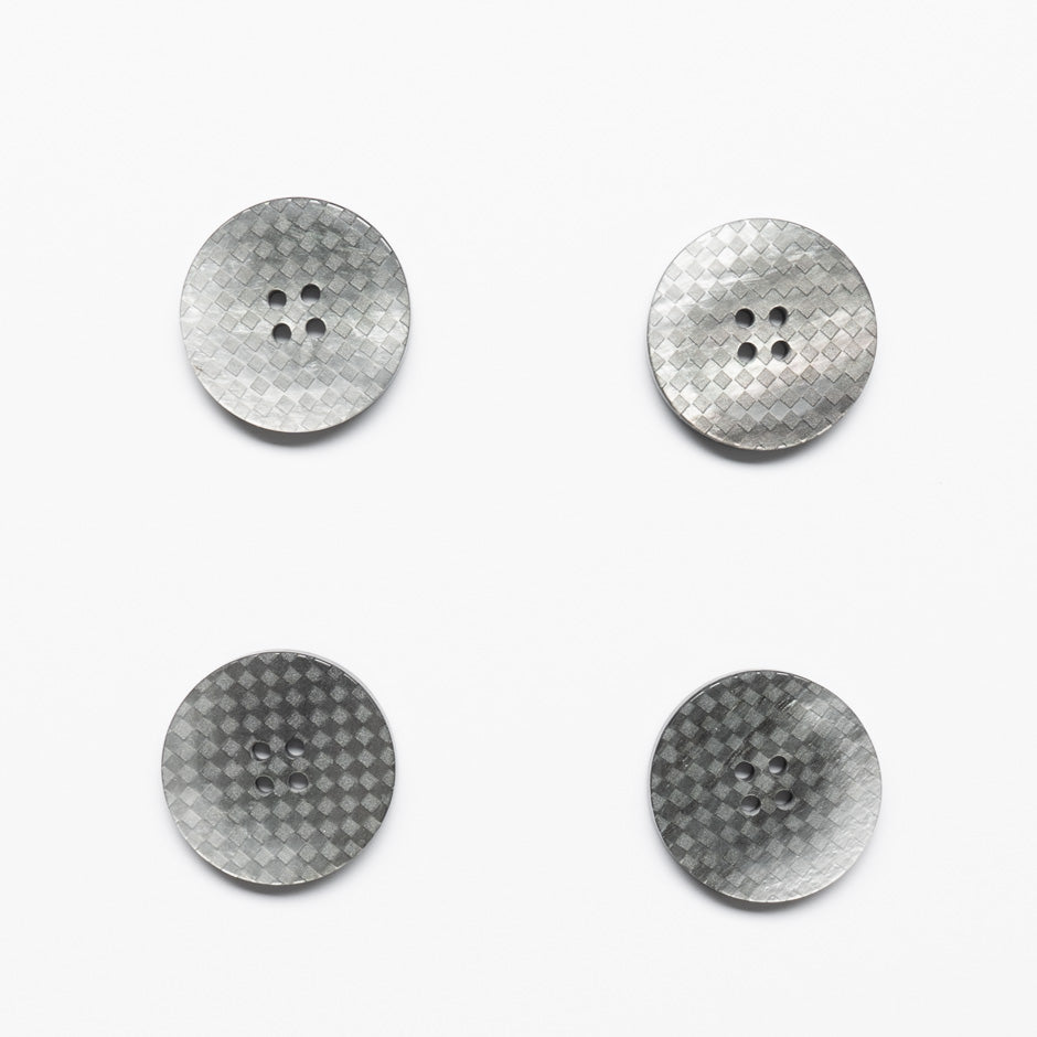 Large Grey 'Checkered' Round Button