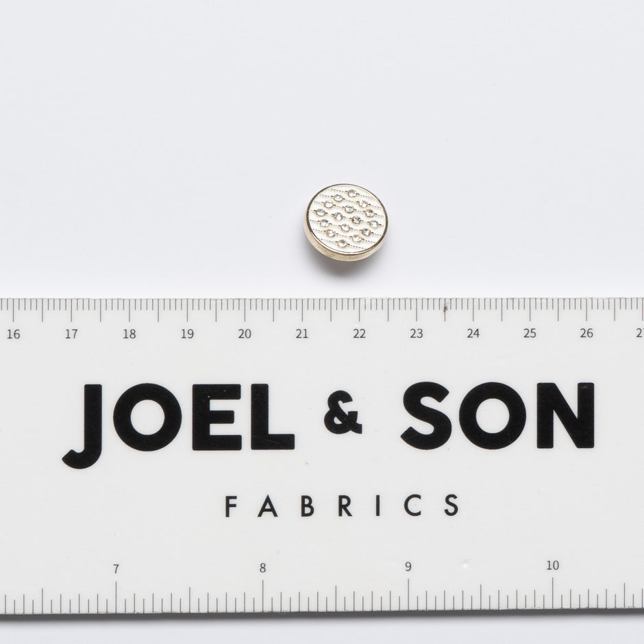 Small Diamanté White Enamel Round Gold Button
