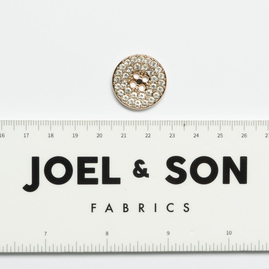 Diamanté Covered Gold Coloured Button
