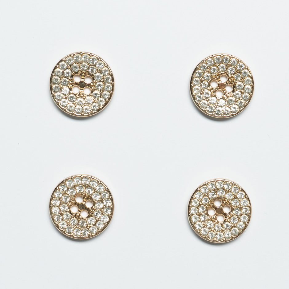 Diamanté Covered Gold Coloured Button