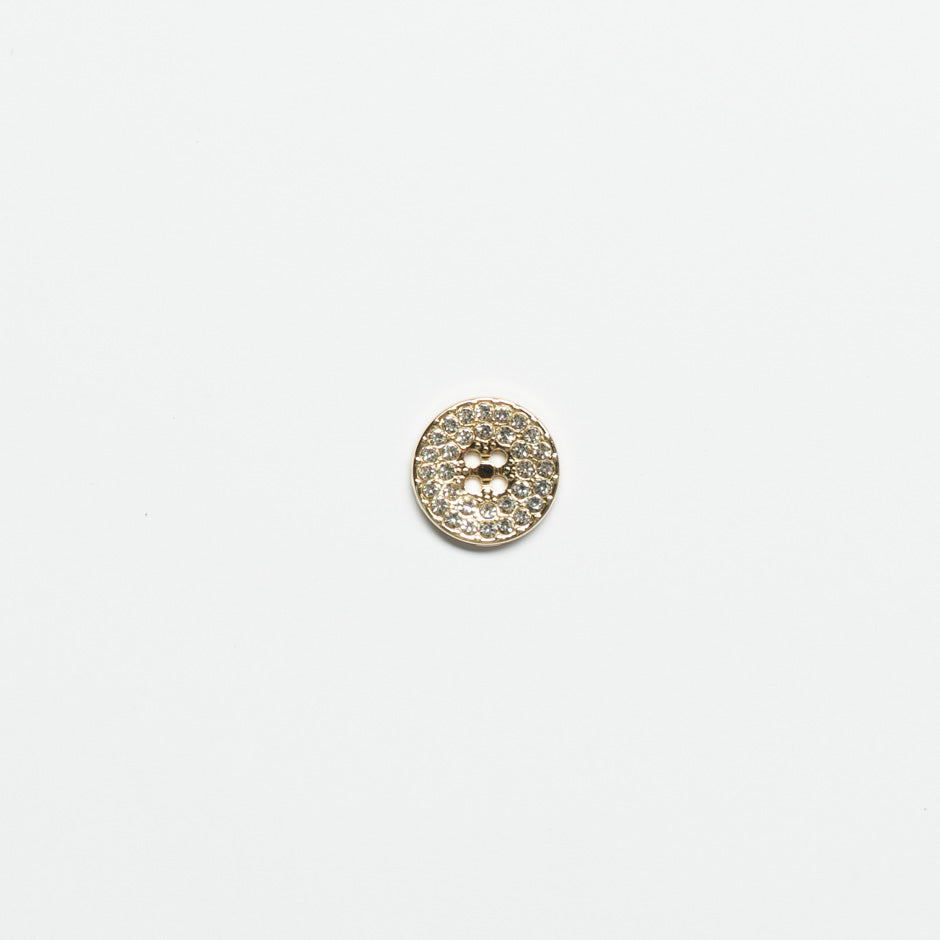 Small Diamanté Covered Gold Coloured Button