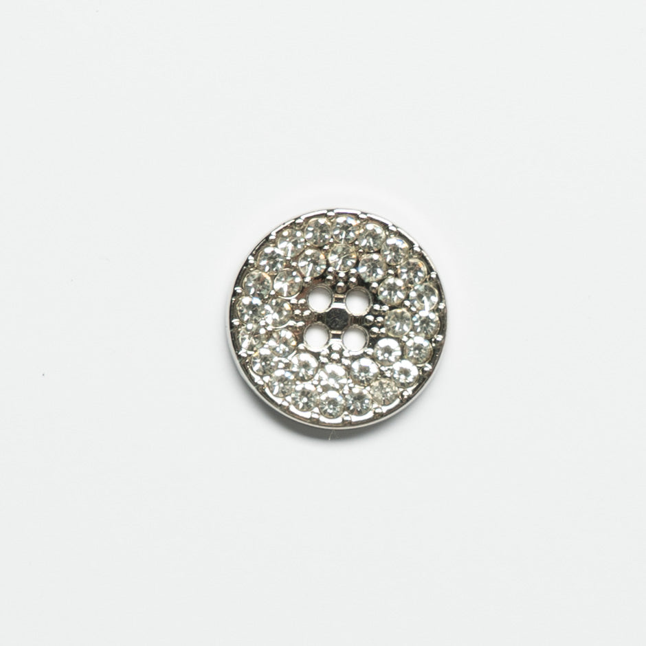 Diamanté Covered Silver Coloured Button