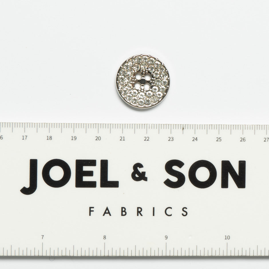 Diamanté Covered Silver Coloured Button