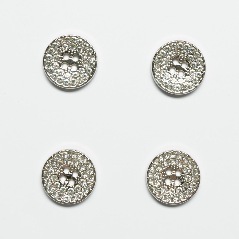 Diamanté Covered Silver Coloured Button