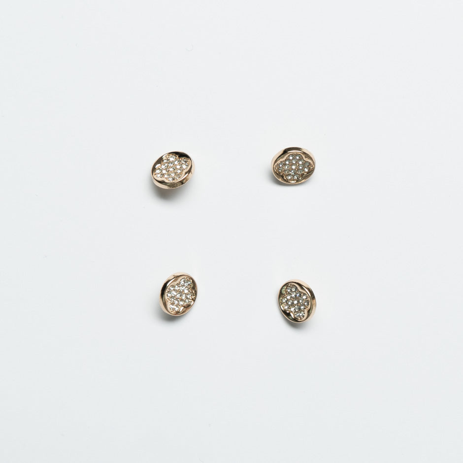 Mini Diamanté Gold Coloured Button