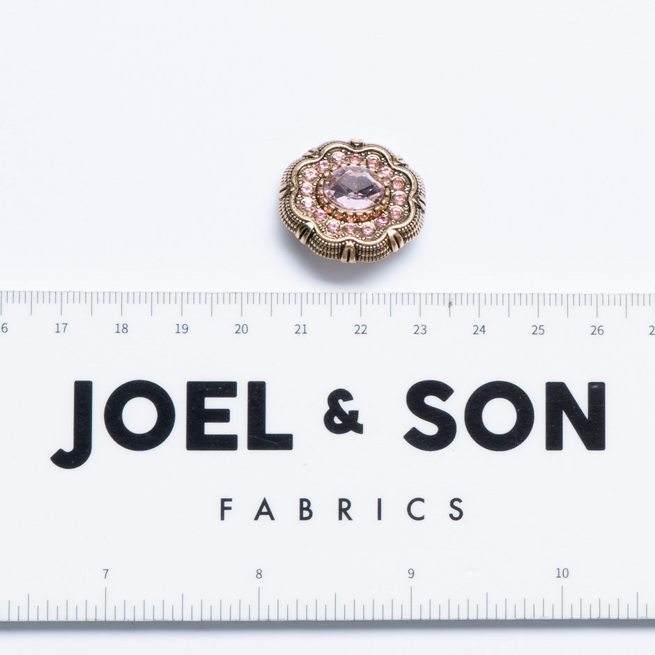 Pink Diamanté Centred Button