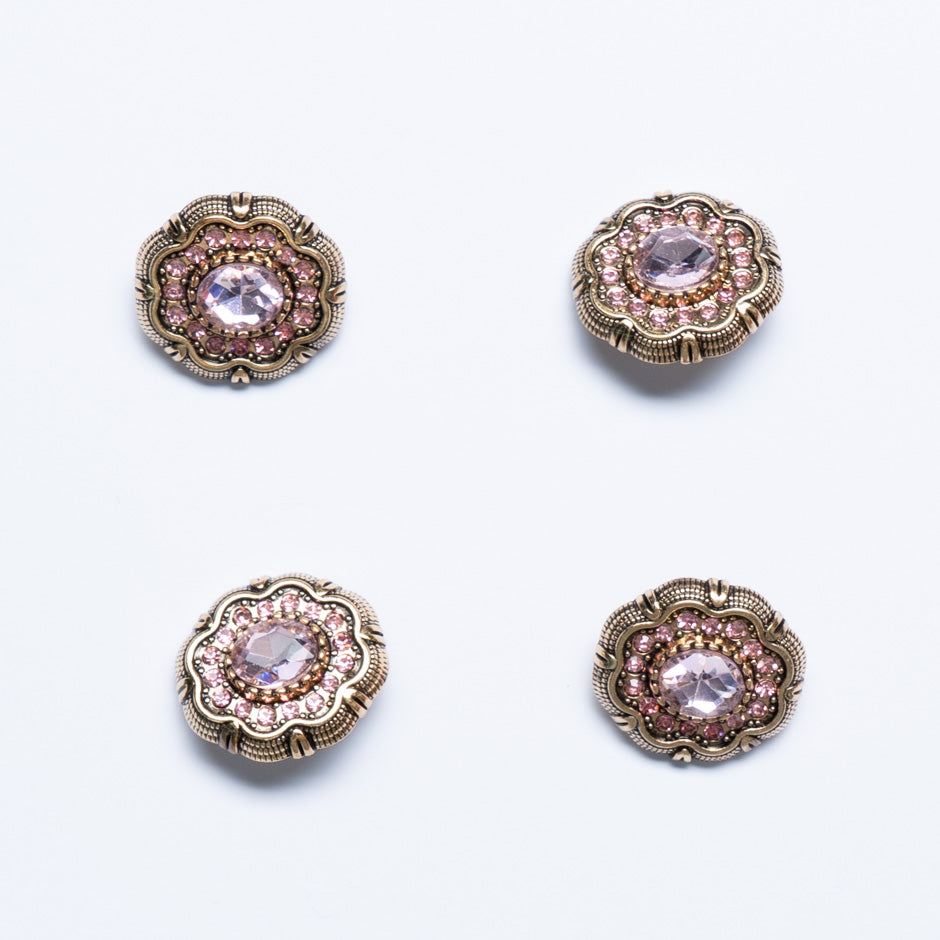 Pink Diamanté Centred Button