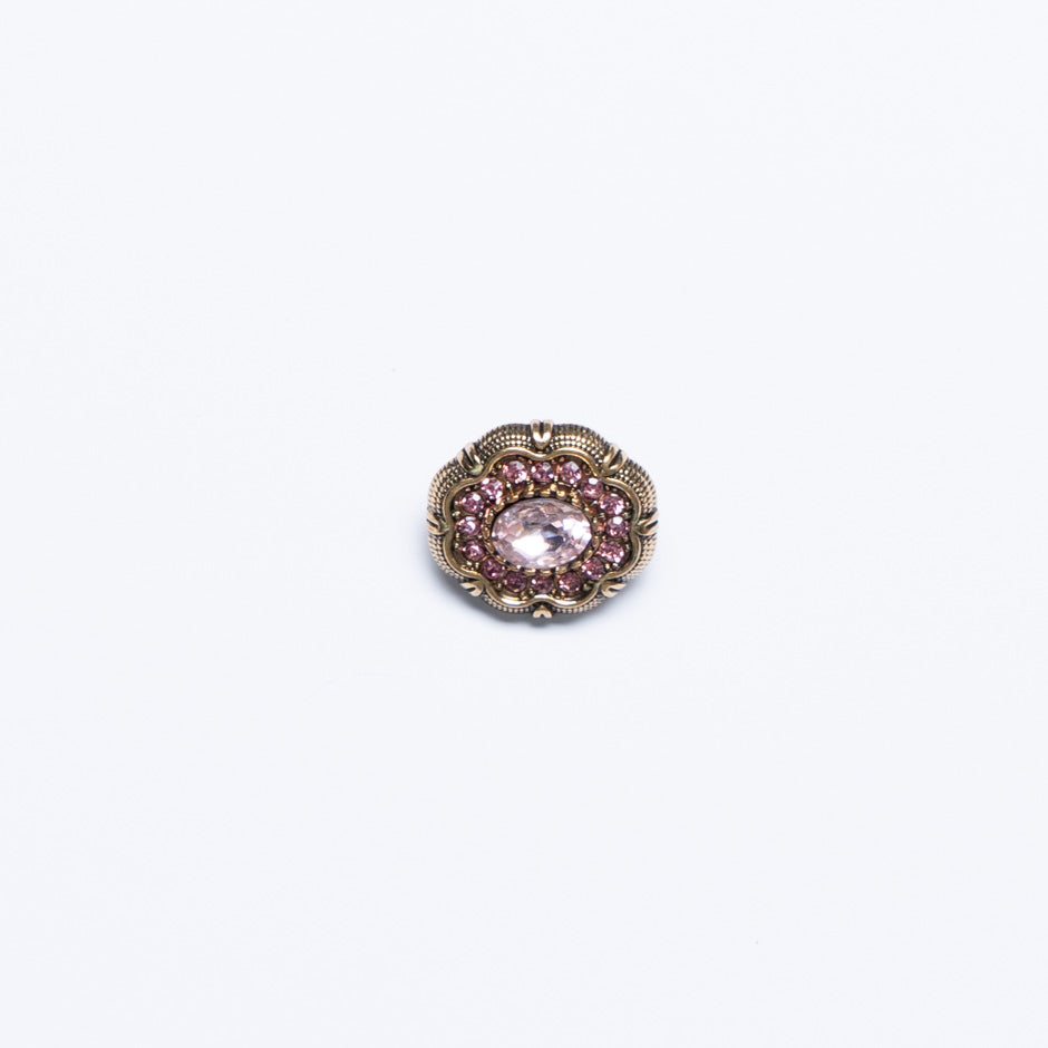 Small Pink Diamanté Centred Button