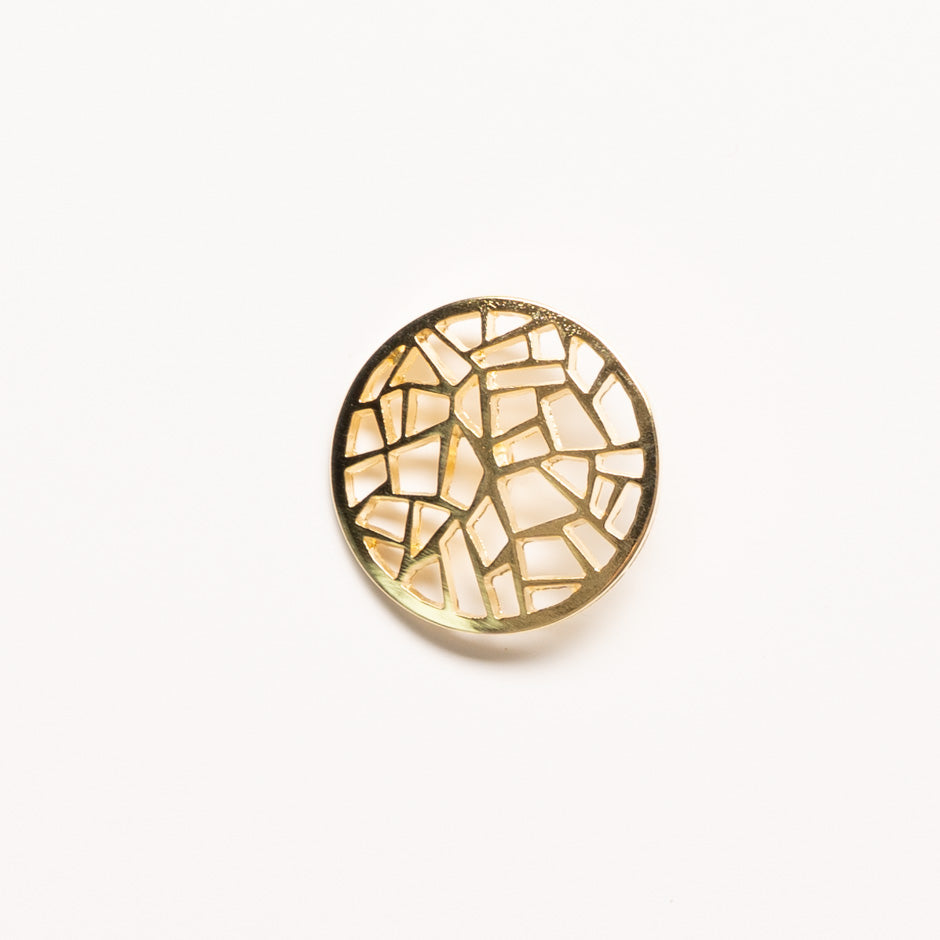 Large Gold Coloured Abstract Button