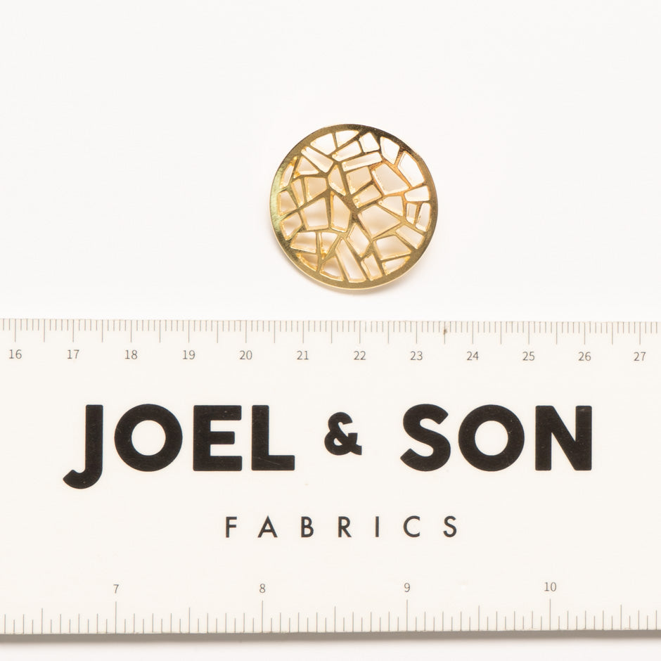 Large Gold Coloured Abstract Button