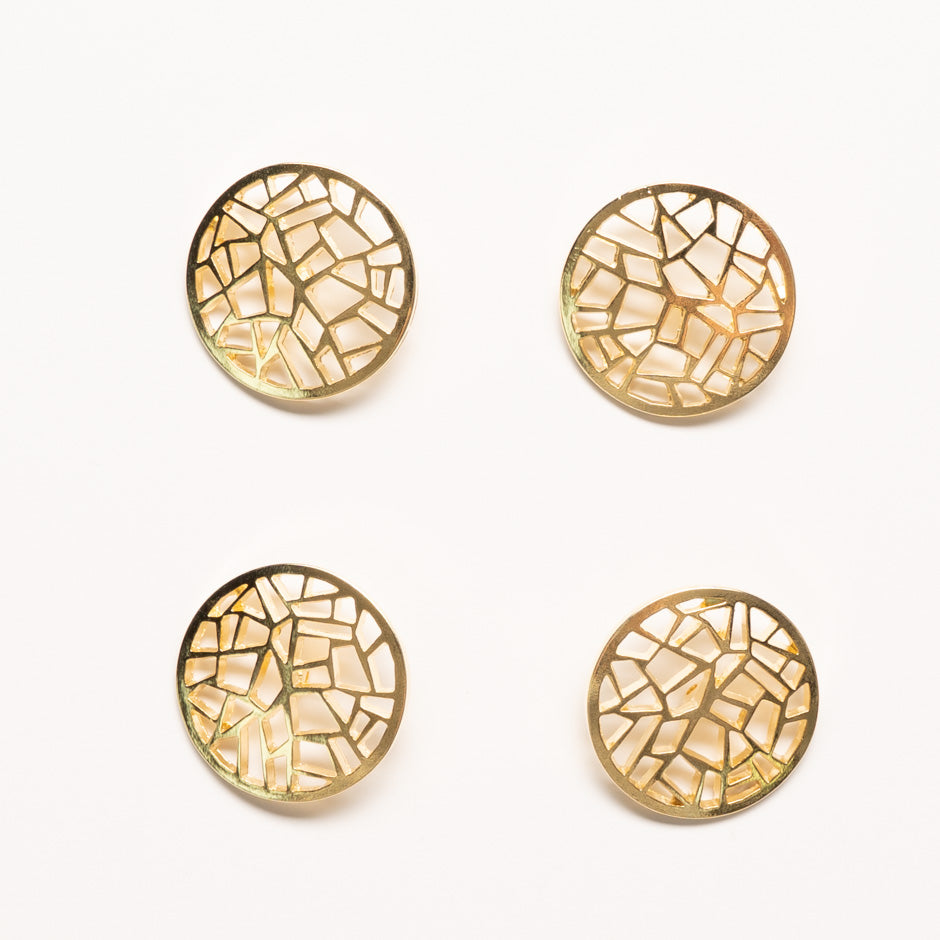 Large Gold Coloured Abstract Button