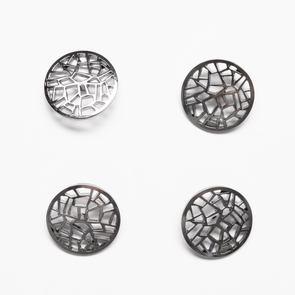Large Dark Grey Abstract Button
