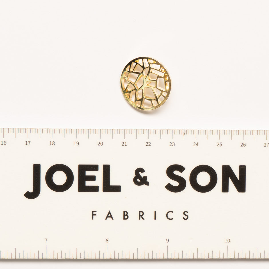 Medium Gold Coloured Abstract Button