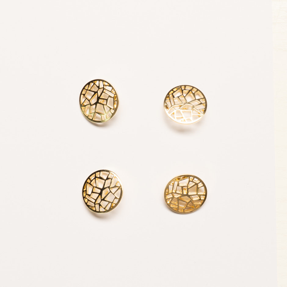 Medium Gold Coloured Abstract Button