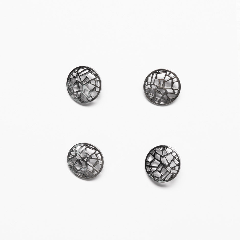 Medium Dark Grey Abstract Button