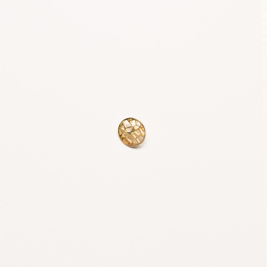 Small Gold Coloured Abstract Button