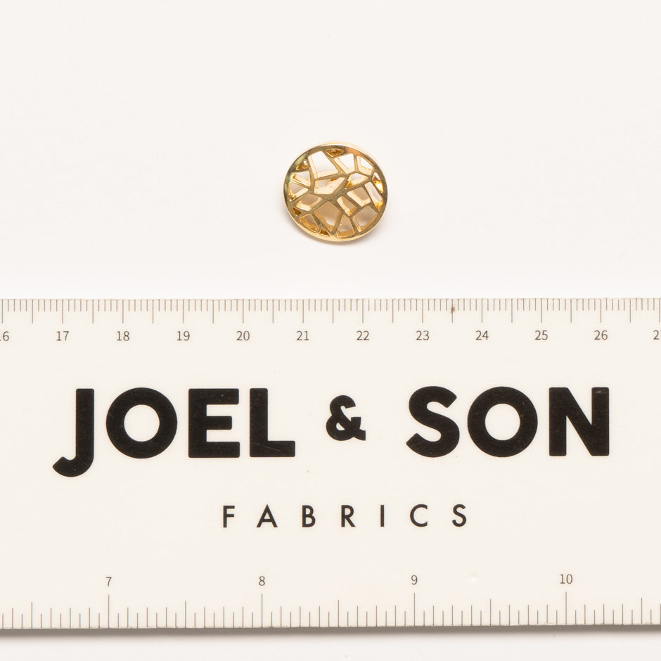 Small Gold Coloured Abstract Button