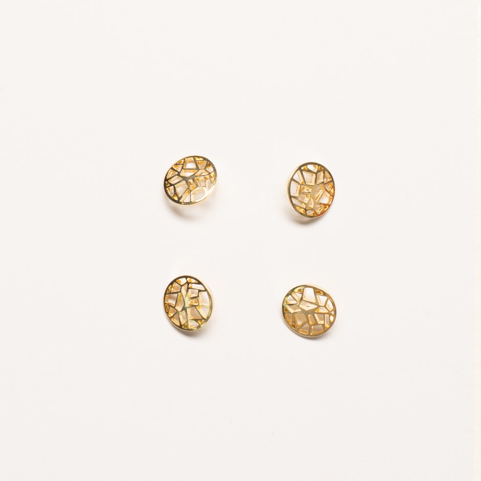 Small Gold Coloured Abstract Button