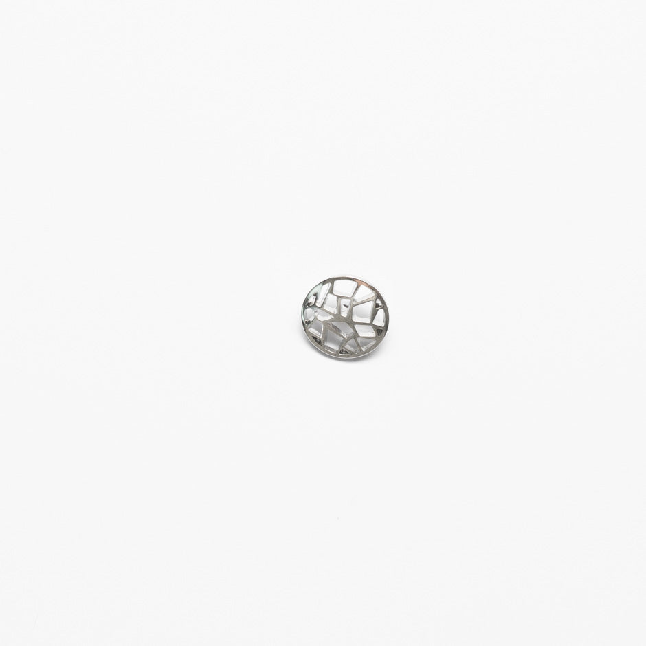 Small Silver Coloured Abstract Button