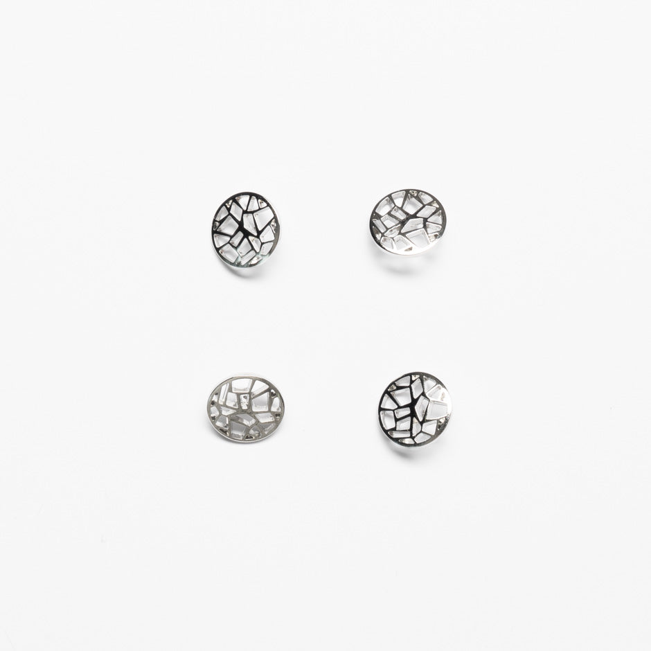 Small Silver Coloured Abstract Button