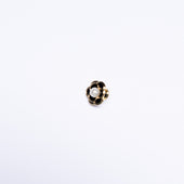 Small Black Enamel & Pearl Floral Dress Button