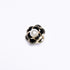Black Enamel & Pearl Floral Dress Button