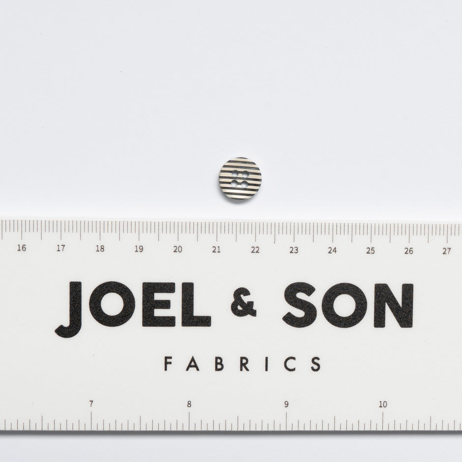 Black Striped Ivory Shirting Button Set