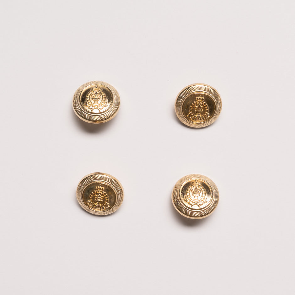 Small Gold Toned 'Crest' Jacket Button