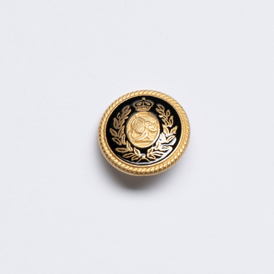 Black & Gold Toned 'Crest' Jacket Button
