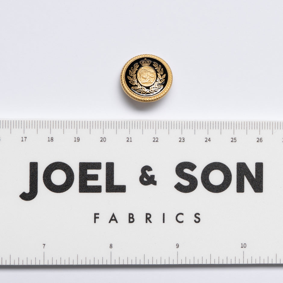 Black & Gold Toned 'Crest' Jacket Button