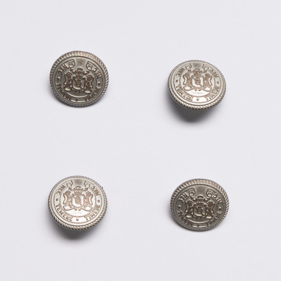 Pewter Toned 'Crest' Jacket Button