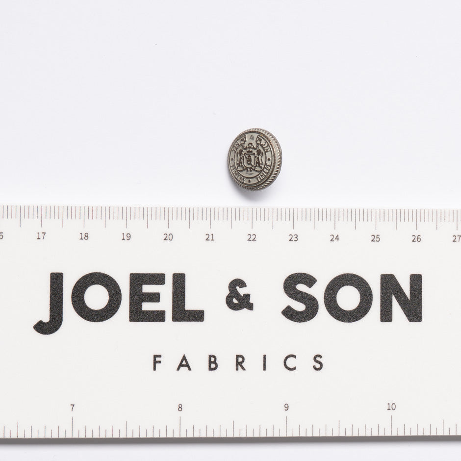 Small Pewter Toned 'Crest' Jacket Button