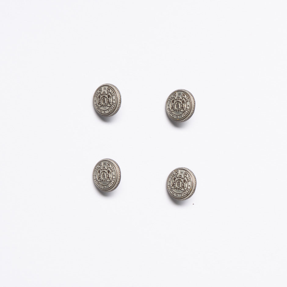 Small Pewter Toned 'Crest' Jacket Button