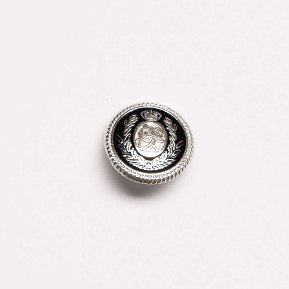 Black & Silver 'Crest' Jacket Button
