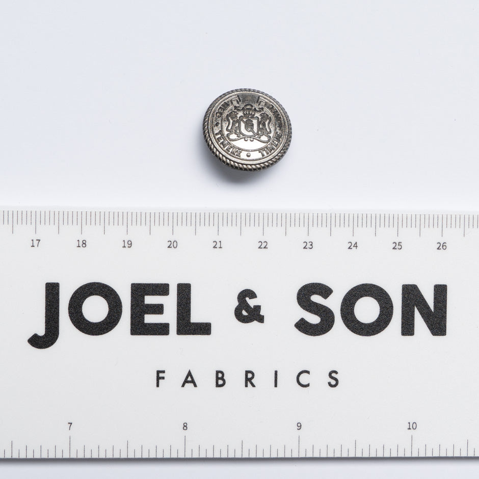 Dark Pewter Toned 'Crest' Jacket Button