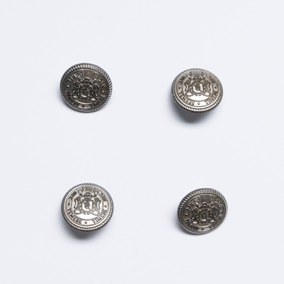 Dark Pewter Toned 'Crest' Jacket Button