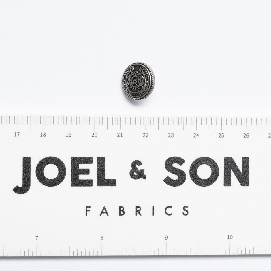 Small Pewter & Black 'Crest' Jacket Button