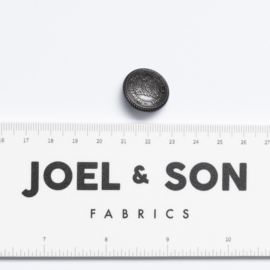 Black Metal 'Crest' Jacket Button