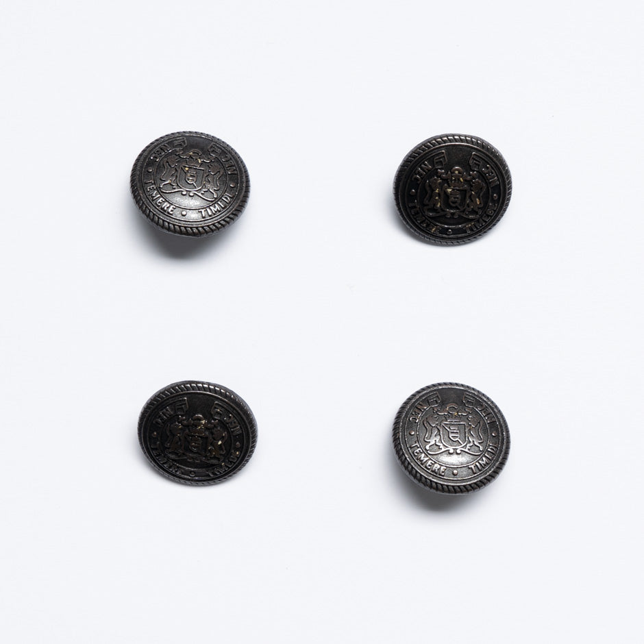 Black Metal 'Crest' Jacket Button