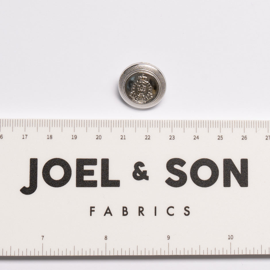 Silver Toned 'Crest' Jacket Button