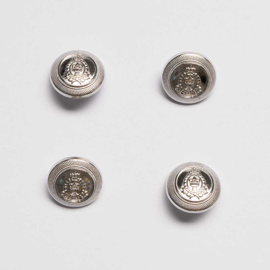 Silver Toned 'Crest' Jacket Button