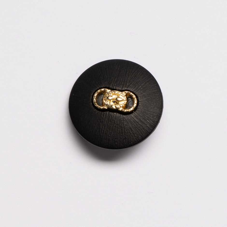 Gold Link Centred Large Black Button