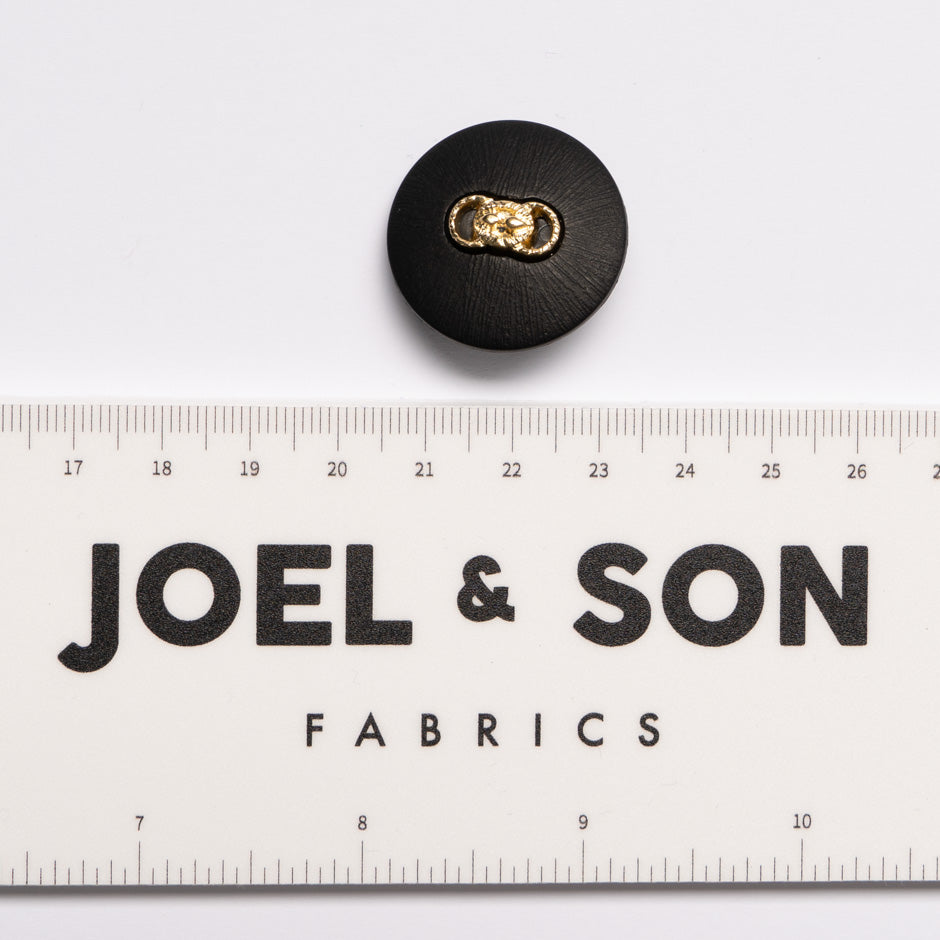 Gold Link Centred Large Black Button