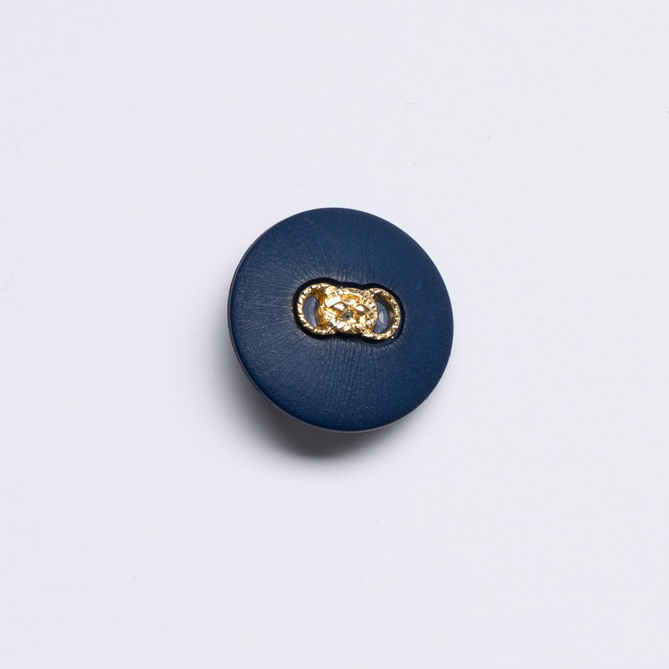 Gold Link Centred Large Dark Blue Button
