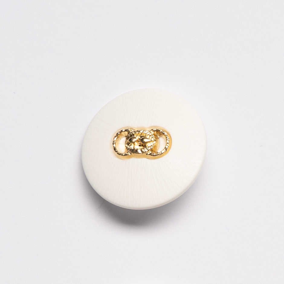Gold Link Centred Large Ivory Button