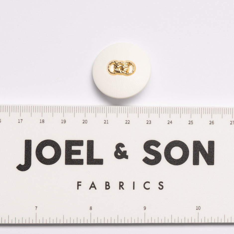 Gold Link Centred Large Ivory Button
