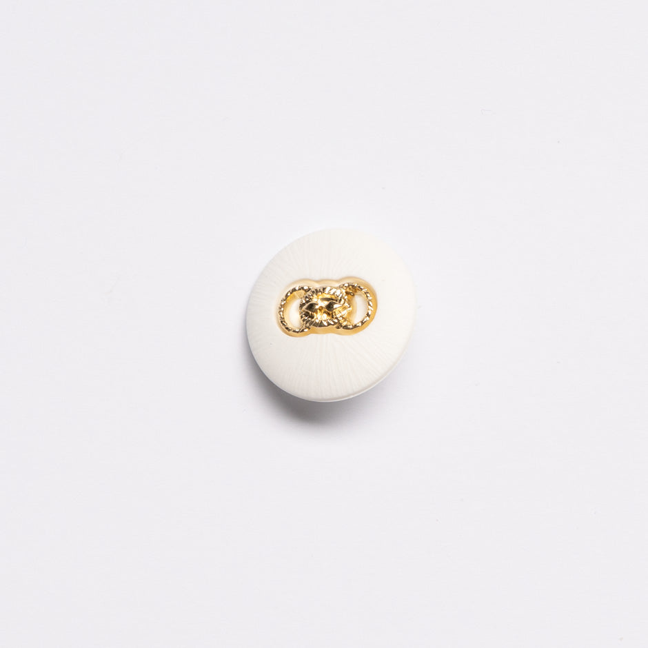 Gold Link Centred Ivory Button