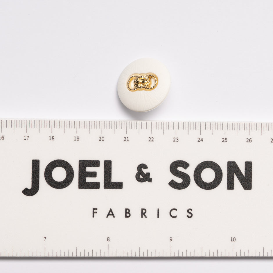 Gold Link Centred Ivory Button