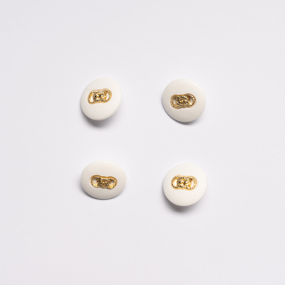 Gold Link Centred Ivory Button